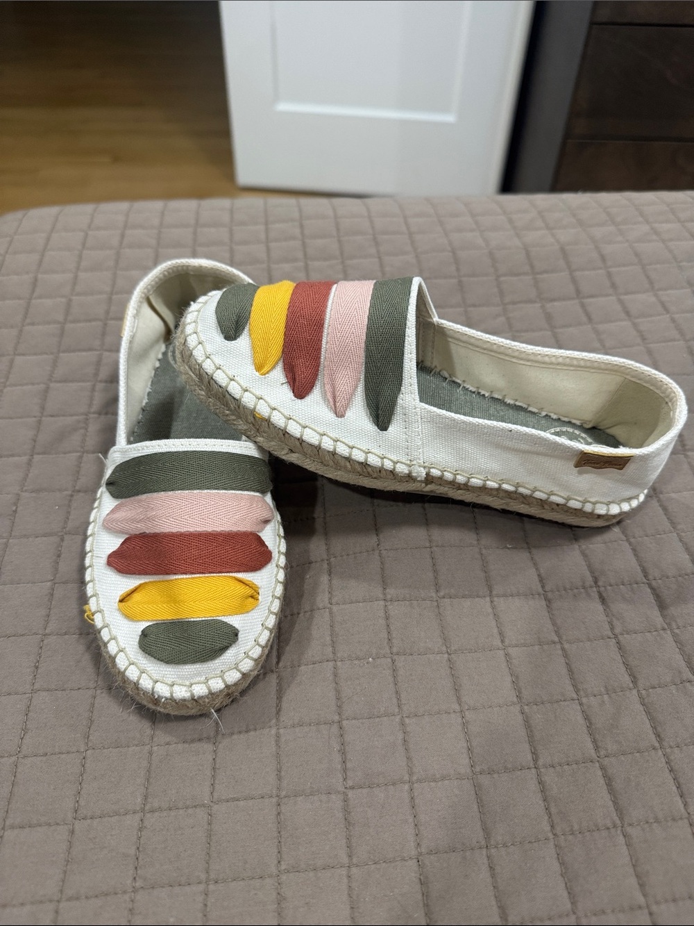 Women’s Canvas Espadrilles with Multi-Color Stripes Never worn. Bought in Spain